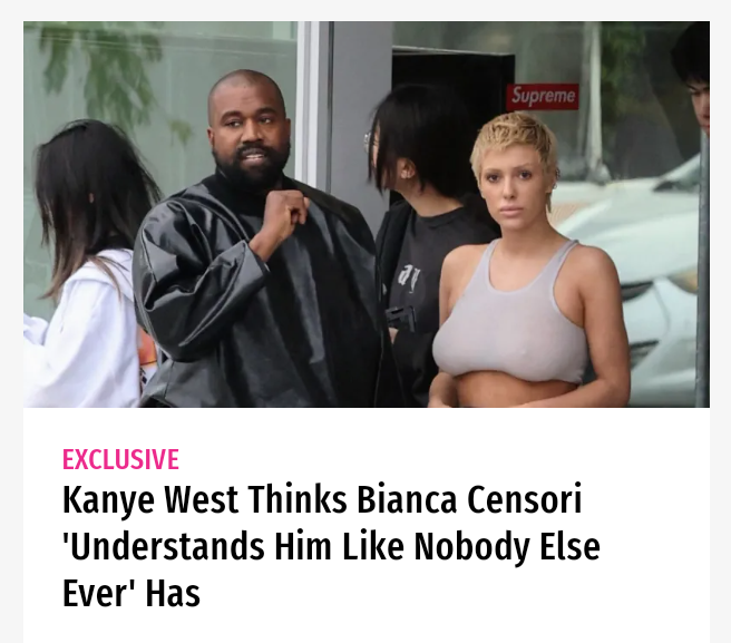 KANYE WEST THINKS BIANCA CENSORI