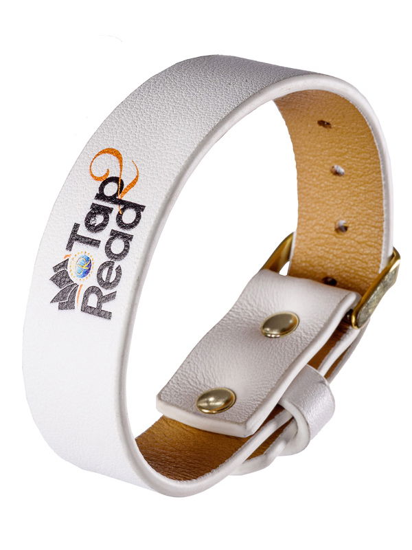 100% pure  leather strap bracelet white