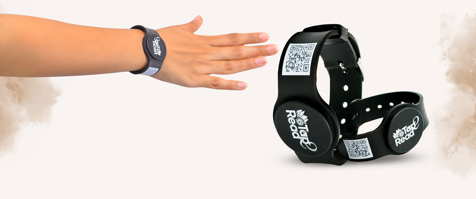 Christian bracelet with NFC and QR code for sharing Rhapsody of Realities